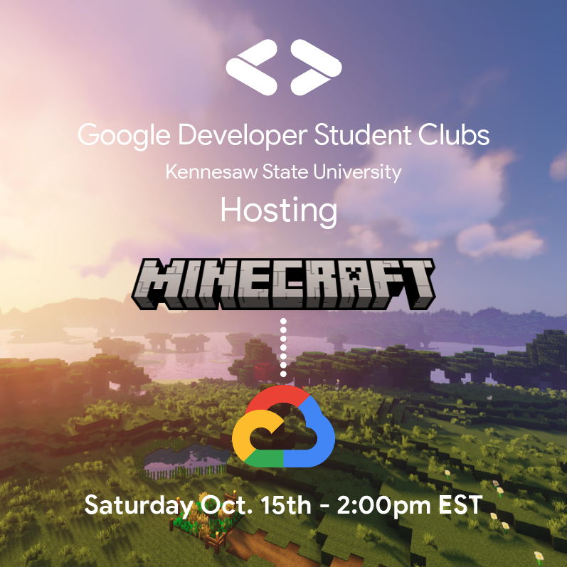gdscksu's tweet photo. A workshop geared around deploying a Minecraft Server on Google Cloud with Sanjay! https://t.co/fsgQoqVCE1