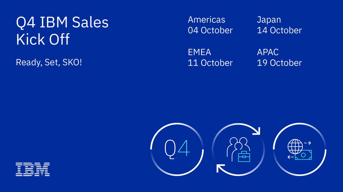 IBMPartners's tweet photo. #IBMPartners, are you joining our IBM Q4 EMEA Sales Kickoff? We're sharing tips and best practices to ensure you're ready to close the year strong. 
https://t.co/2Phiraq5oh
#partnerecosystem #ibm #sko4 https://t.co/80hJN46wXi