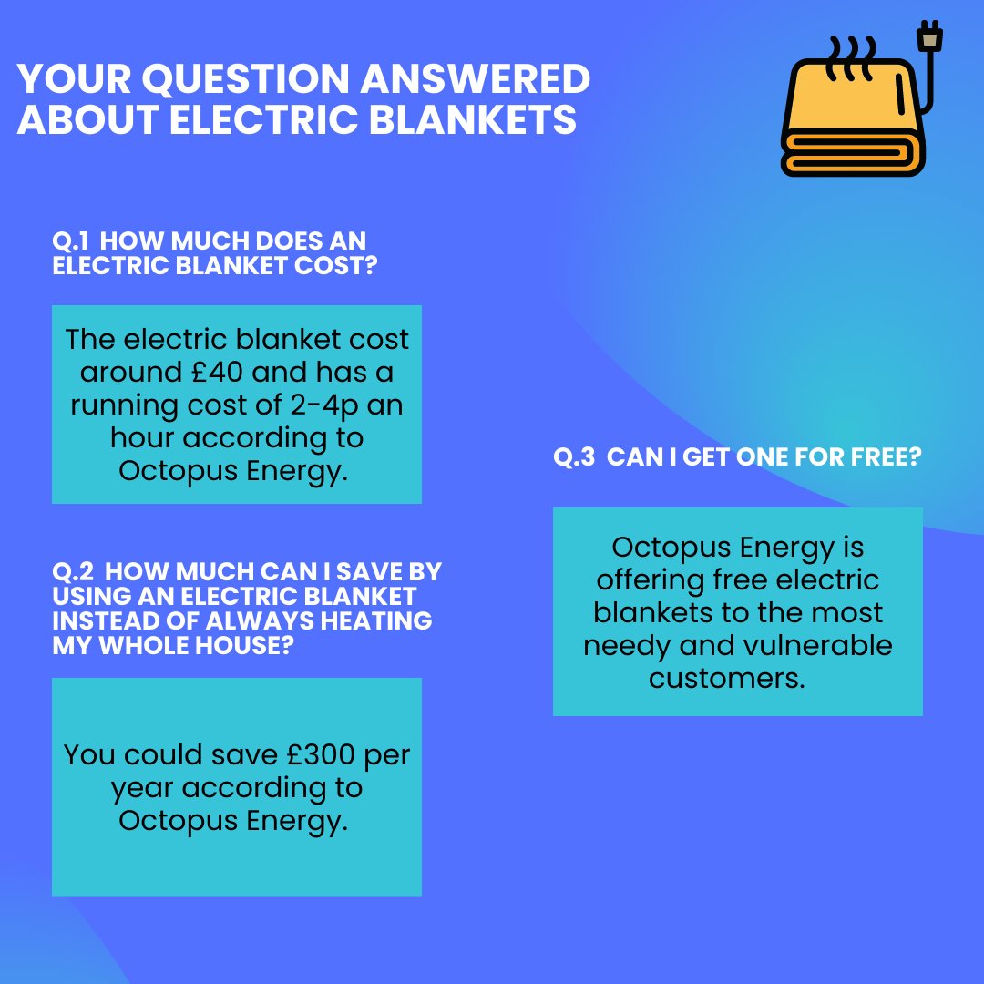 Switched On Portsmouth on X: Your questions answered about the electric  blankets. If you are struggling to keep your whole house heated you might  be eligible for a free blanket offered by