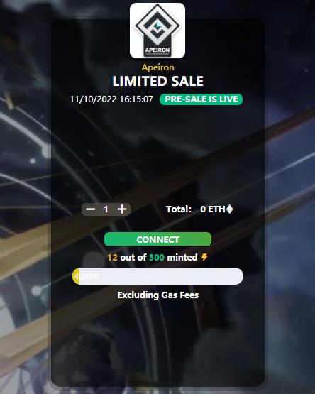 AperironNFT's tweet image. 🚨 Because of the bear market 🚨

🎁 We decided to give away 300 WL places 🎁

🚀 WL＝feermint 🚀

📢Quick Minting  if you are mentioned by us (only 300 NFTs on Twitter members)

Minting link below👇 
🔗apeironnfft.xyz