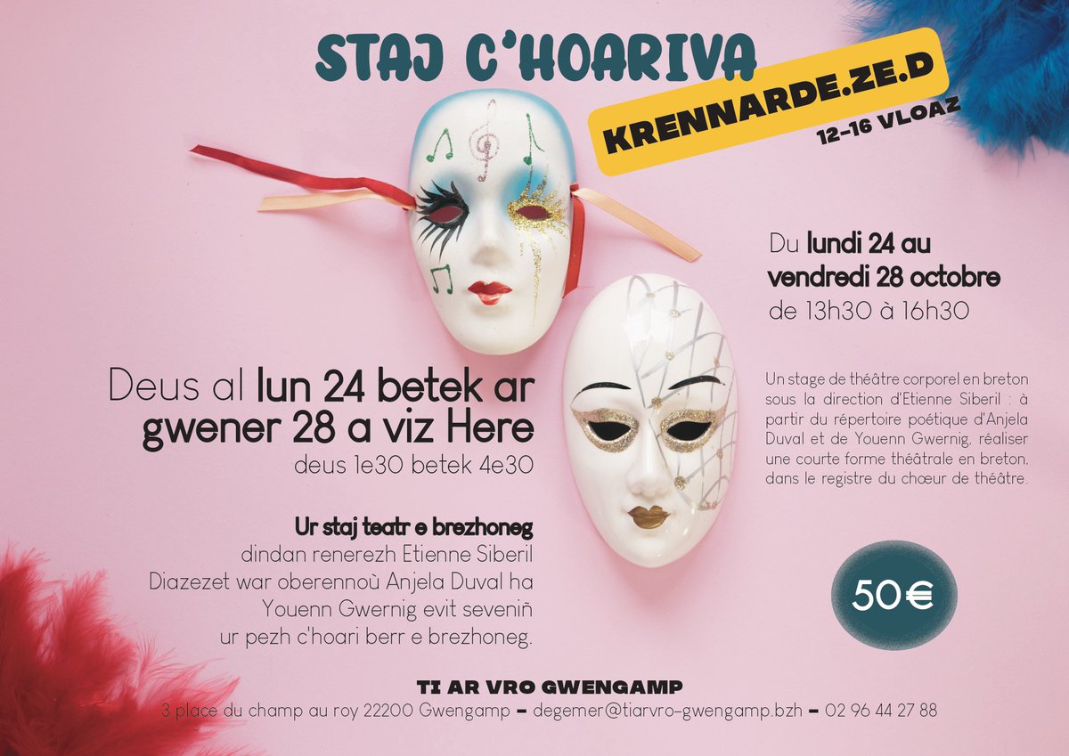#Gwengamp #Guingamp #bzh #brezhoneg Un stage de théâtre corporel en breton sous la direction d'Etienne Siberil
my.weezevent.com/un-stage-de-th…