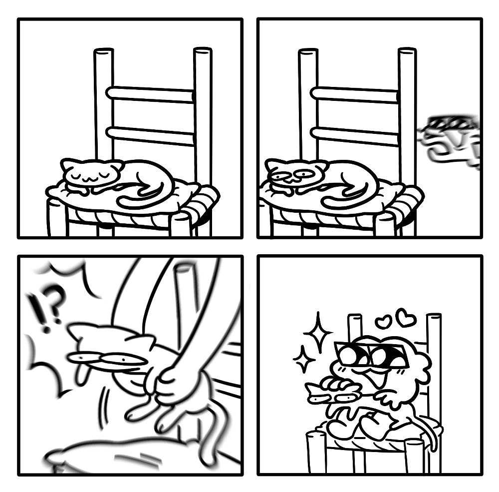 Lo que me tiene que aguantar mi gato