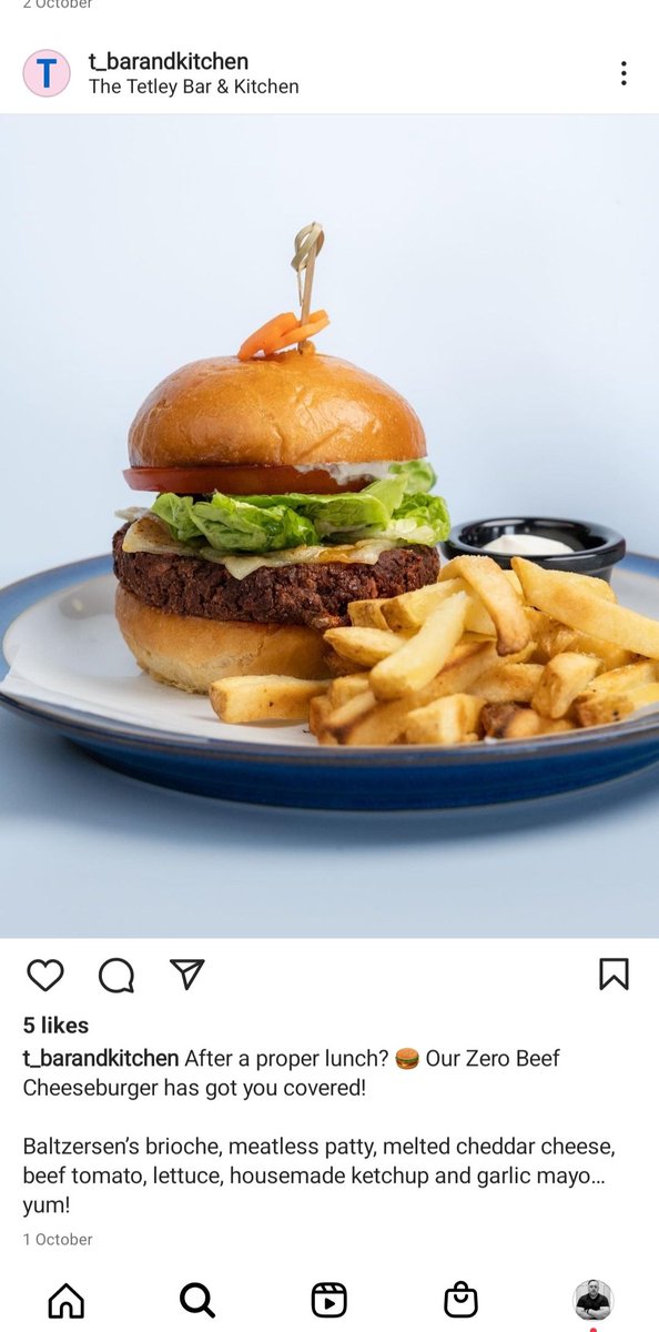 CorkGourmetGuy's tweet photo. PlantPunk ZeroBeef burger on the menu at The Tetley Bar &amp; Kitchen at The Tetley Gallery in Leeds, have to say it looks damn good.
#plantbased https://t.co/9pzz0Dbvlv