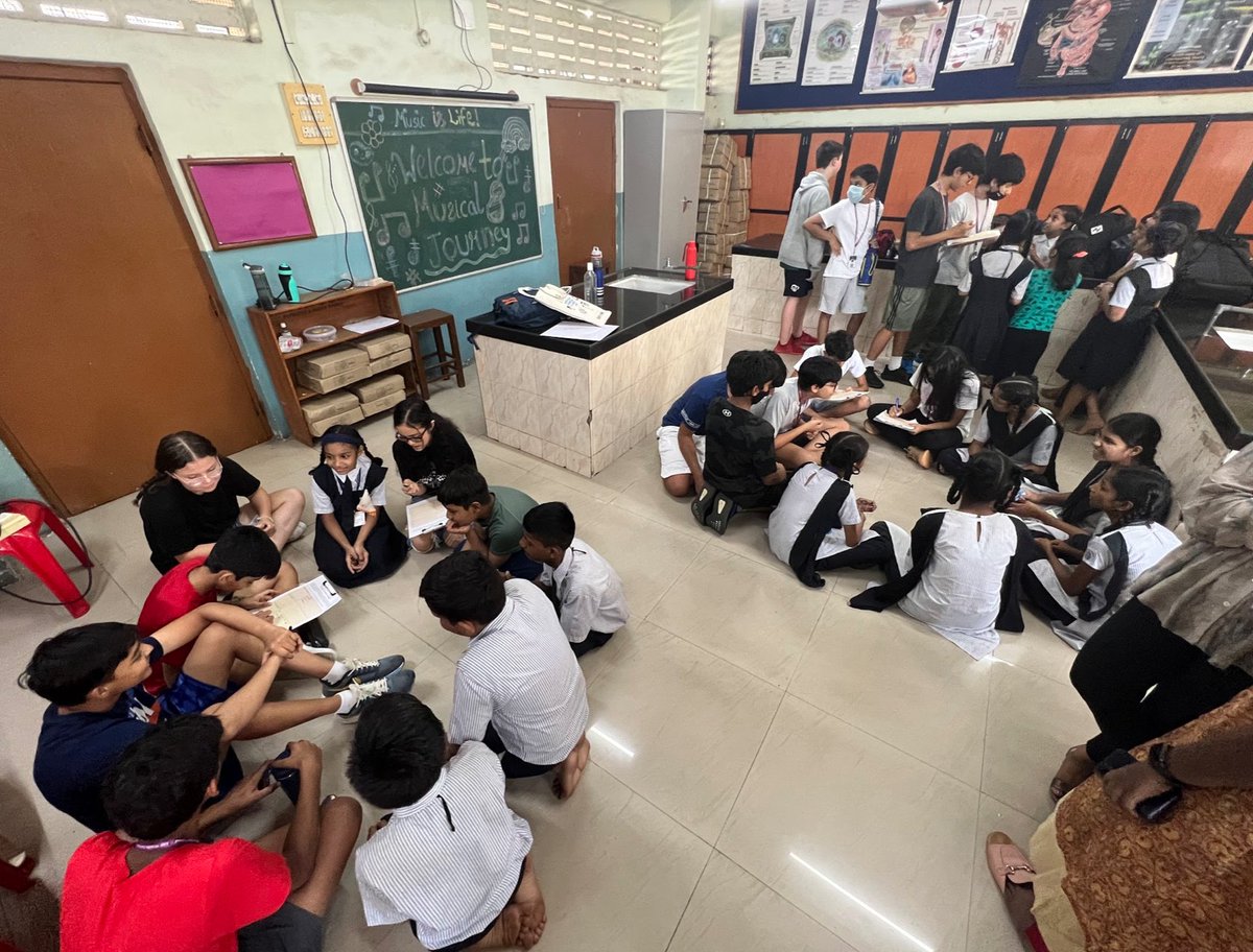 msneidmusic's tweet photo. Today we had our first visit to a local school to work with the NGO Aseema as a general music class. We connected with students we'll be teaching and found out what they want to learn with us in the next few months. Truly living our mission in the middle school! #asbms #asbindia https://t.co/FvrXQIRbKK