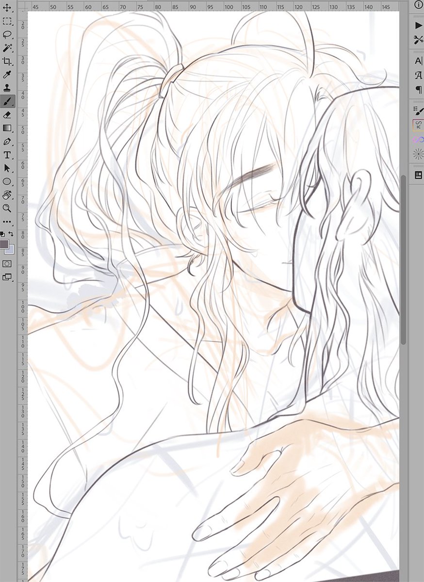 wanting to draw wet hair 