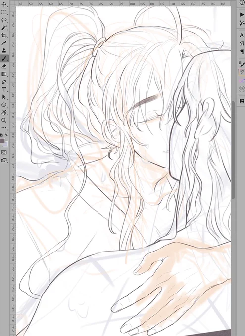 wanting to draw wet hair 