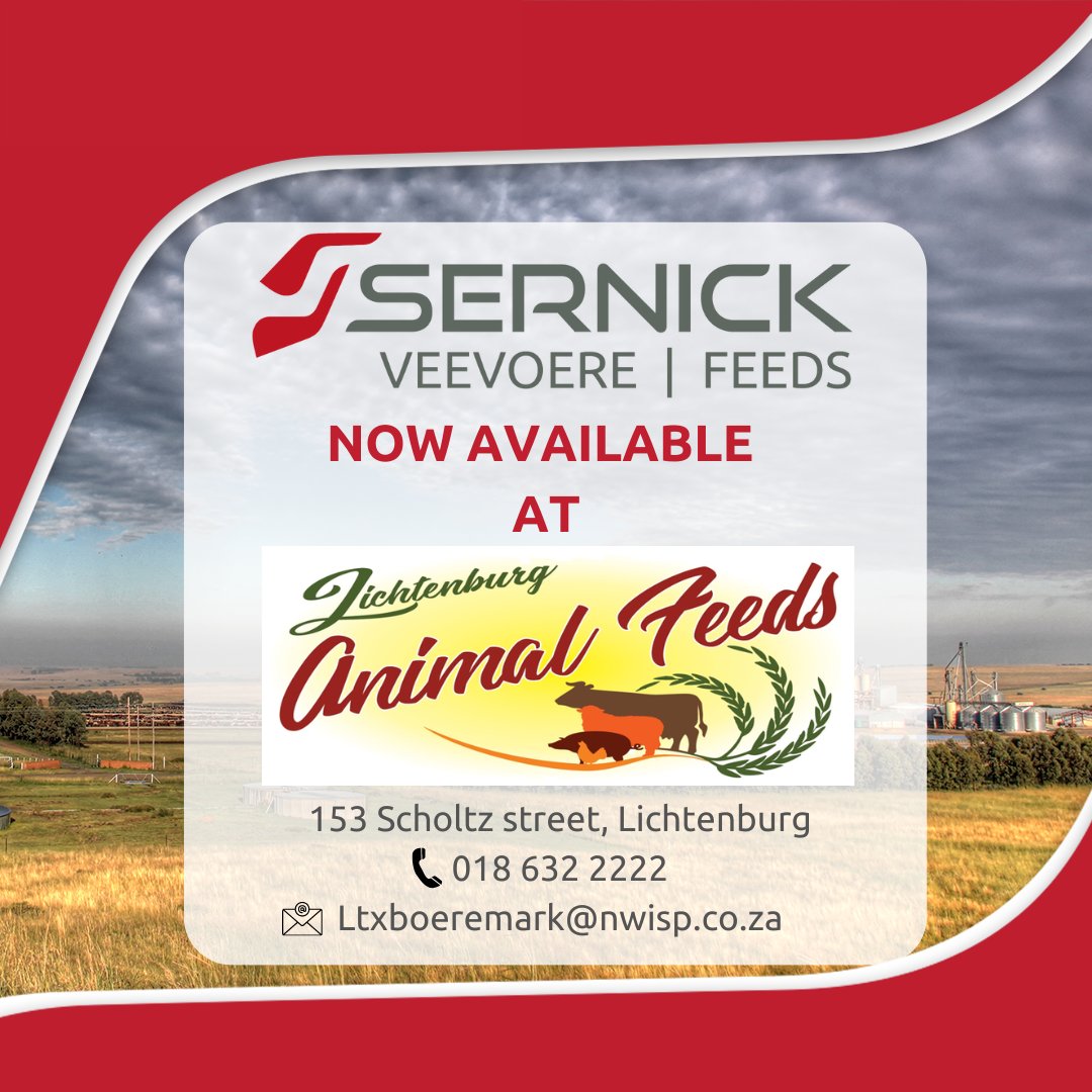 Lichtenburg Animal Feeds NOW stocks a variety of Sernick Feeds!