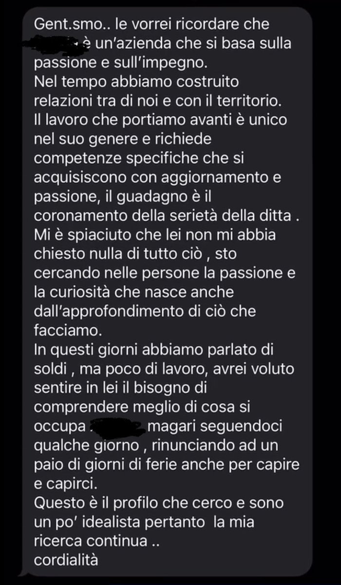 Chiappuz's tweet photo. Ti chiedono esperienza, ce l’hai. Tu chiedi soldi, perché se cambi lavoro non vorresti guadagnare meno di dove sei, ci sta. Loro ti rispondono che il “guadagno (salario) è il coronamento della serietà della ditta”. Una supercazzola per dirti: hai cercato soldi, no buono. Addio https://t.co/13o4iEtCj7