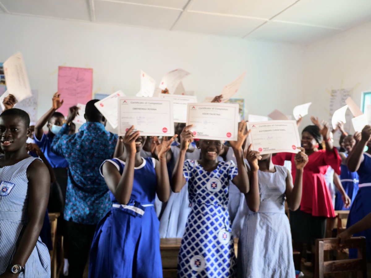 To celebrate a Happy International Day of the Girl Child, Ghana Code Club graduated Two Hundred and Forty Girls from ATC Digital Community Centers across 4 regions of Ghana this year with basic computing and coding skills. #ATCGhana