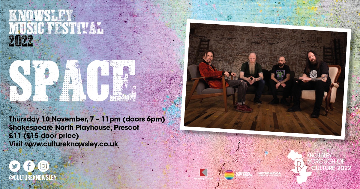 Calling all avenging angels! We can’t wait to welcome @spacebanduk to our beautiful neighbourhood as part of #KnowsleyMusicFestival2022. Catch them and @ChinaCrisisUK at @ShakespeareNP on Thursday 10 November. Tickets on sale NOW – visit orlo.uk/uqwa7