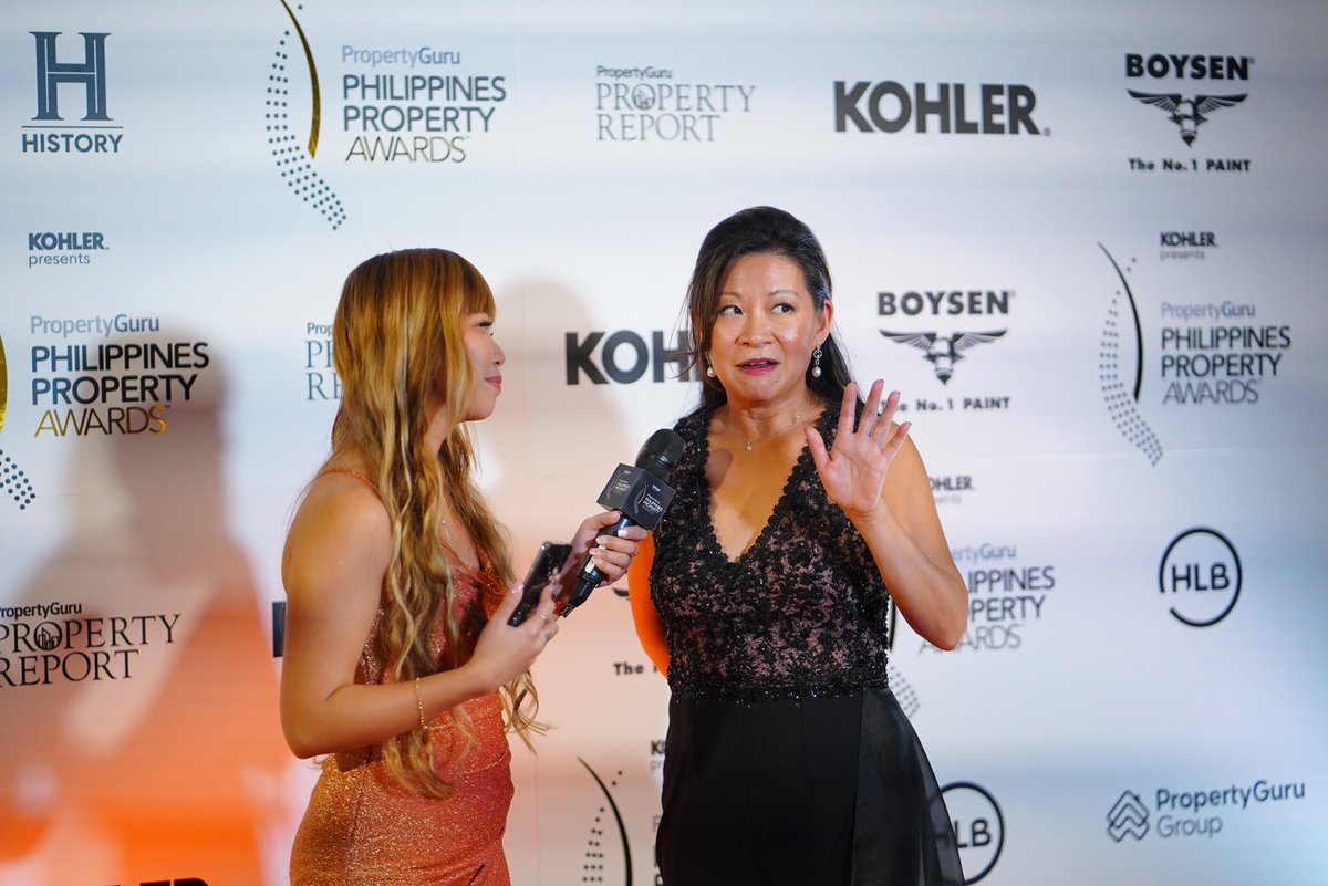 Property_Report's tweet photo. Red carpet interview with the inaugural Chairperson of the PropertyGuru Philippines Property Awards Independent Panel of Judges, the President of TAJARA Leisure & Hospitality Group, Inc., Ms. Cyndy Jarabata Tan.
#AsiaPropertyAwards #PropertyReport https://t.co/zokpjVEZM6