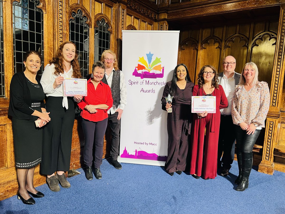 In case you missed it, we were thrilled to be shortlisted, and to have won an award at #SpiritofMcr22 - you can read more about it now on our website here: caritassalford.org.uk/news/teams-hon…