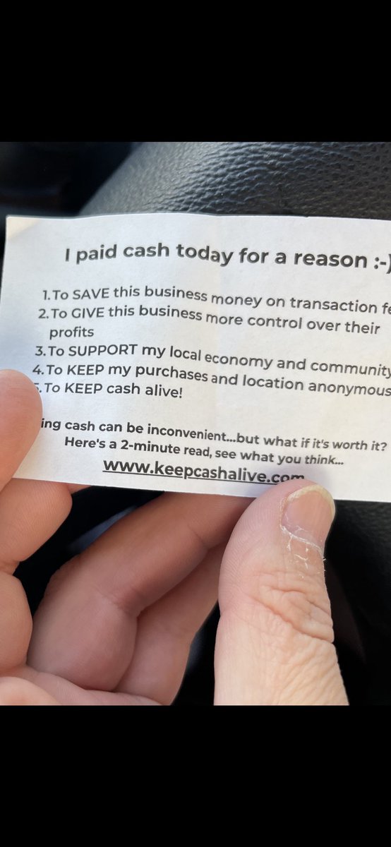 Lady paid cash then asked me to share this