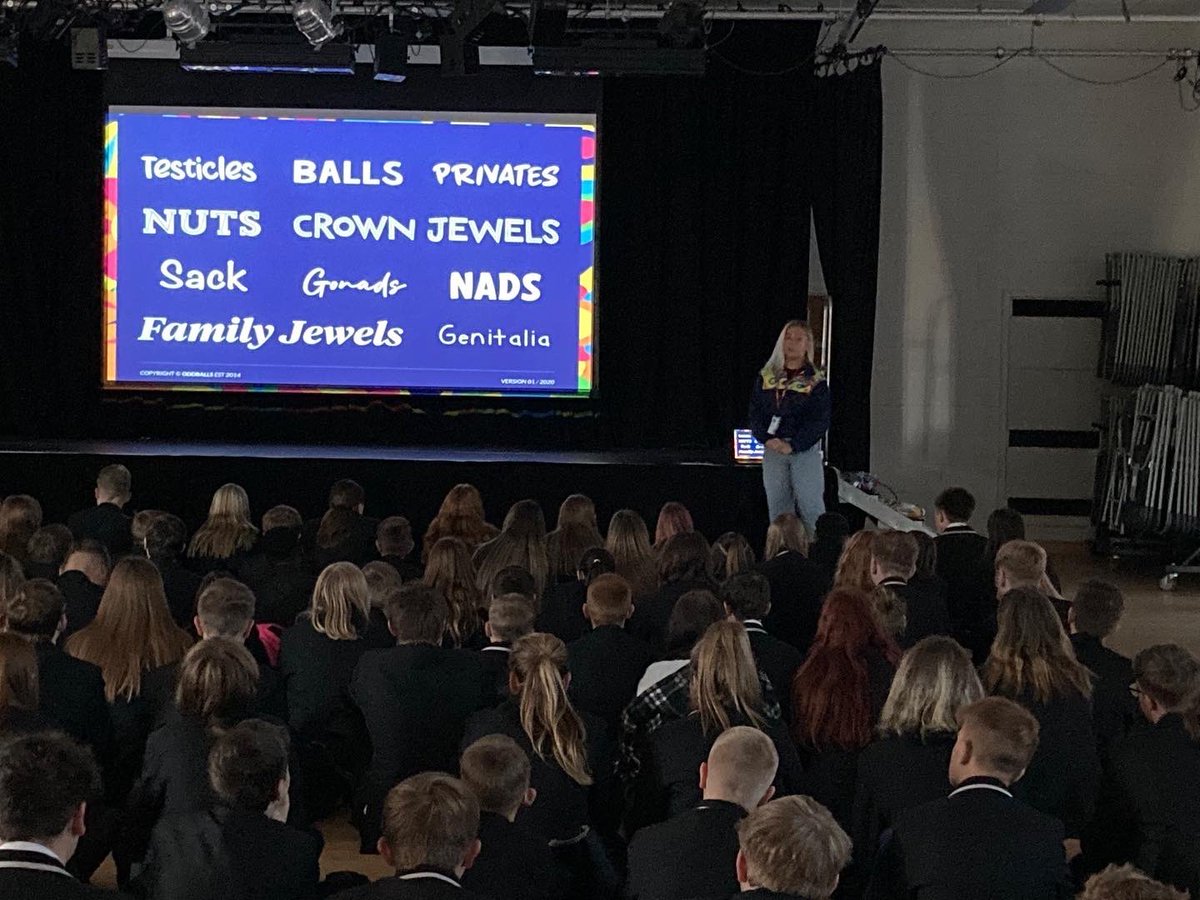 stamfordwelland's tweet photo. Thank you to Mr Emmerson who organised this mornings Austen assembly. @OddBallsFDN visited our Austen students to raise awareness about testicular cancer and what the foundation does to support people with the disease. #raisingawareness #educatingthewholechild #TeamSWA https://t.co/k1eJnH64QB