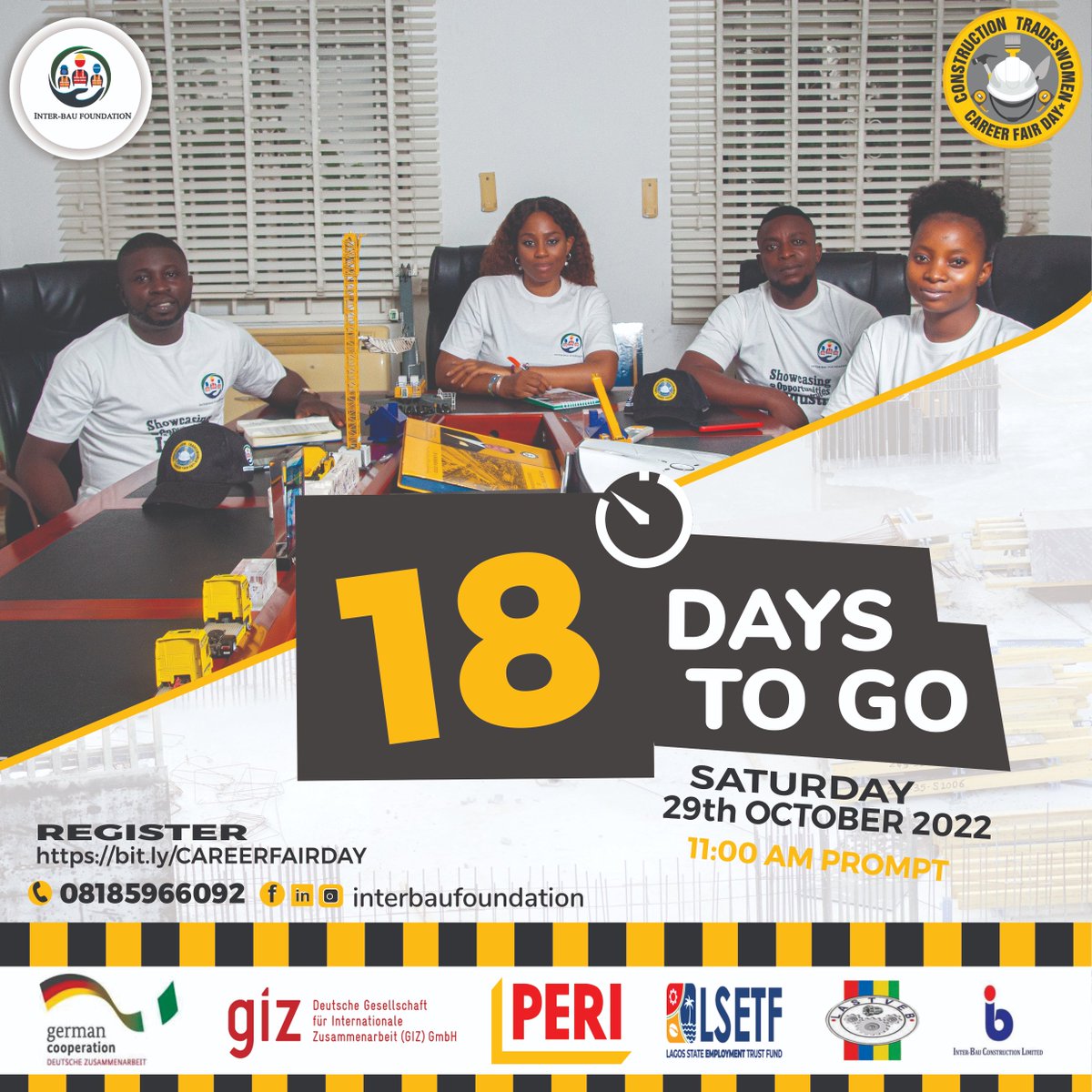 InterBauFDN's tweet photo. 18 DAYS TO GO, REGISTERATION IS STILL ONGOING, CLICK ON THE LINK BELOW AND BE PART OF THIS EXPERIENCE!

https://t.co/gETwkuhIwg https://t.co/9yBZICDjTh