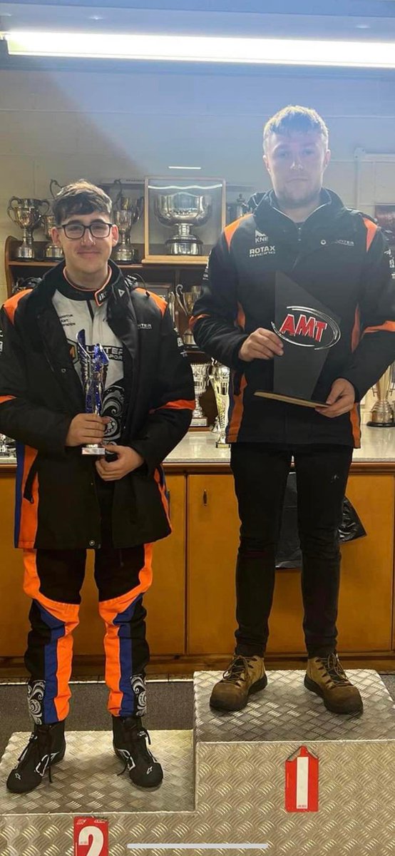 HMsportOfficial's tweet photo. Ashley Todd Memorial Meeting @ Rowrah netted Hunter Motorsport a 1-2 podium in snr Rotax.
 Team Principle Rhys Hunter taking the top step and Steven Duncan, in his first race in the senior class, taking 2nd.

#poweredbyhuntermotorsport https://t.co/R3ae8pABPF