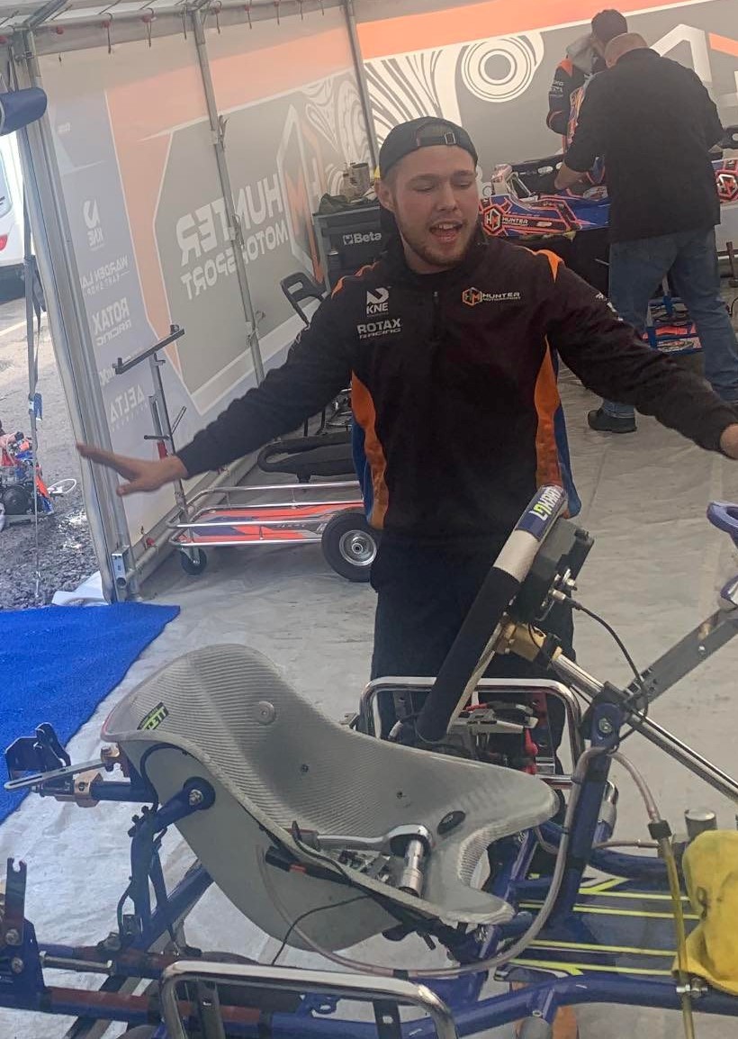 HMsportOfficial's tweet photo. Ashley Todd Memorial Meeting @ Rowrah 
Hunter Motorsport Team manager Kai Hunter was so delighted by Daniel Minto's 2nd place podium in the Micro Max class that he burst into song !!
We aren't sure what he was singing though. Any ideas ? 
#poweredbyhuntermotorsport https://t.co/18qV0fuiGx