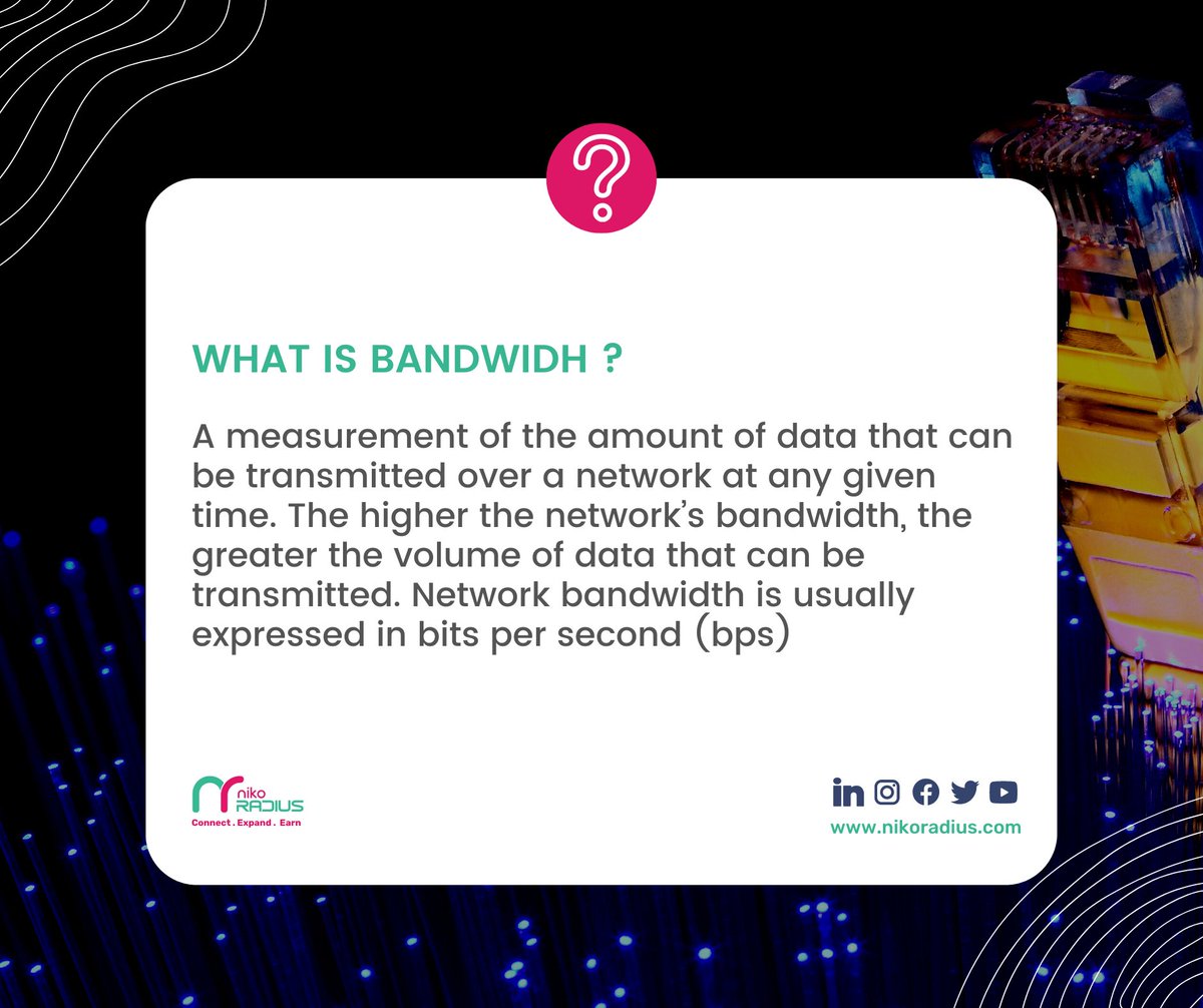 Today on #techteusday 
We learn and understand what bandwidth is in a network.
With nikoradius system, you are able to view your daily, weekly, and monthly bandwidth just a click away.
#TechTuesday 
#nikoradius 
#billingsoftware 
#ISPs