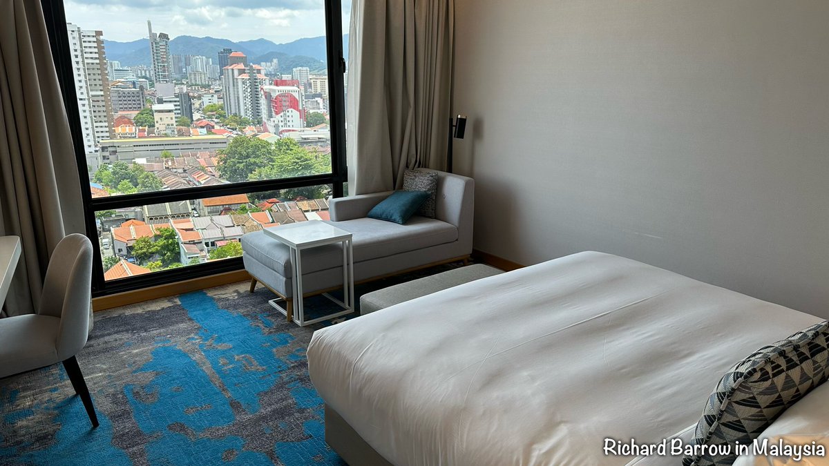 RichardBarrow's tweet photo. This is the room I’m staying in at OZO George Town Penang. Very comfortable with some great views. I particularly like the plug sockets that can take Thai plugs. No need for an adapter. I will be staying here for two nights. Tomorrow I will have a one day tour of the Island. https://t.co/WMFPLcGstr