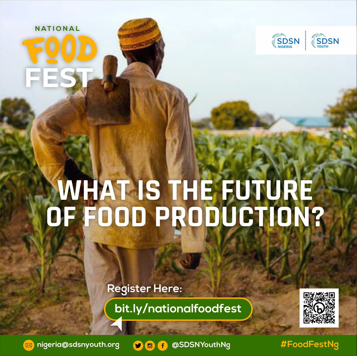 SDSNYouthNG's tweet image. Close your eyes for a second and imagine your favorite 'Nigeria Party Jollof' or "delicacies" goes into extinction!
Impossible you think?
It is possible if we don't take the right actions for food safety and Sustainability.
#FoodFestNG #FoodSystem