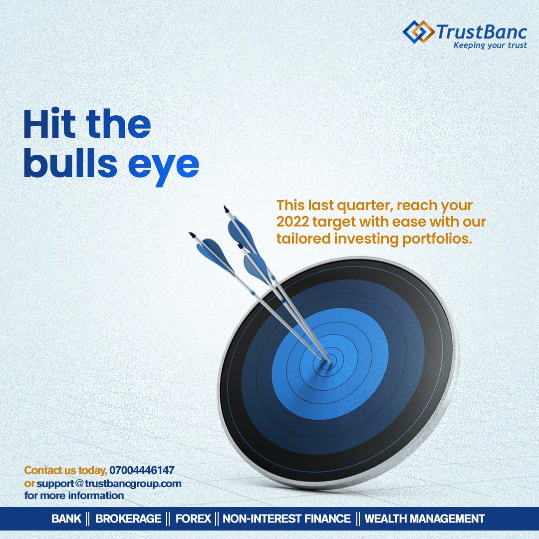 TrustBancgroup's tweet photo. Do you know you can still hit your target before the year ends?
Our investing portfolios maximize your finances enough to actualize everything you need.

Contact us today.
📱07004446147
📩 support@trustbancgroup.com for more information.

#TrustBanc #Investing #WealthManagement https://t.co/sO4vESbEF7