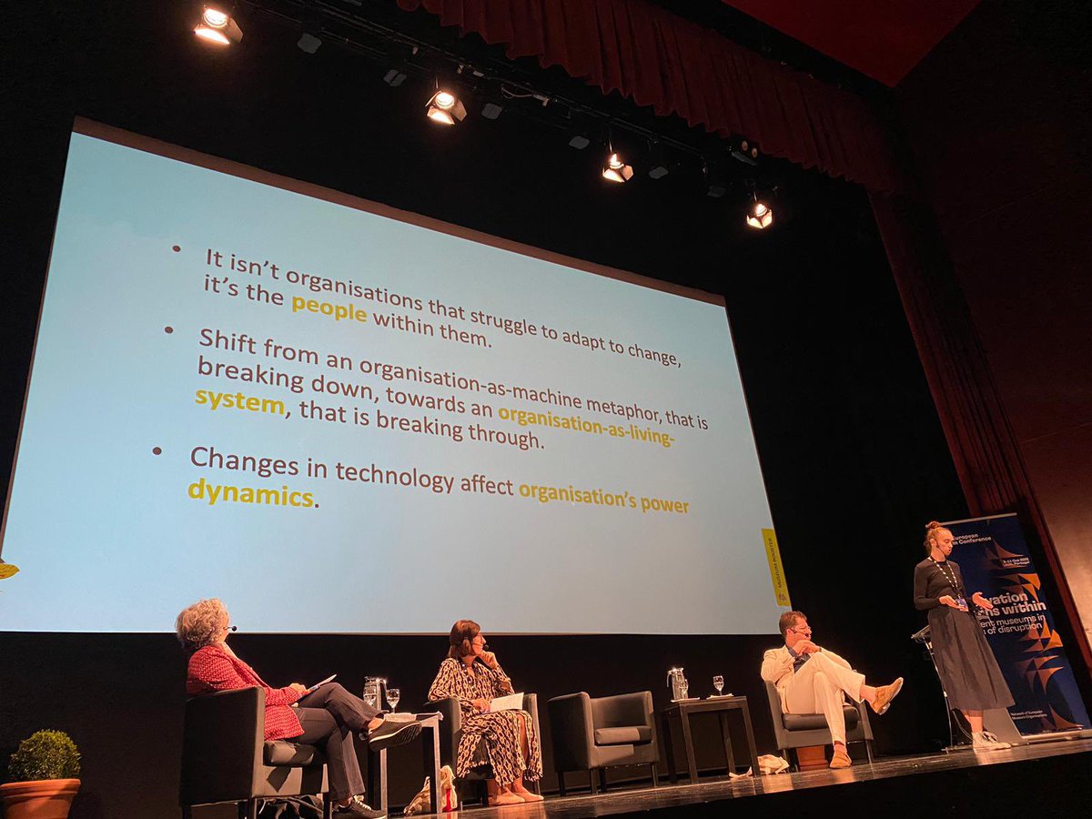 In the first session of the day at #NEMOemc22, Olga Tykhonova talks about innovation and points out that it’s not the organisation that’s hindering change, but rather the people who are stuck in their ways.