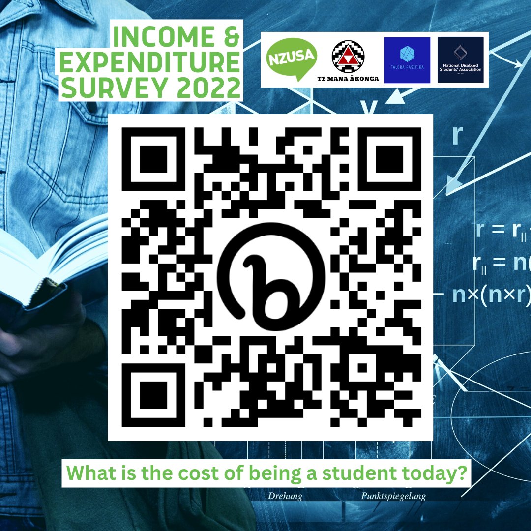 studentsnz's tweet photo. Have you seen our #IESurvey2022 yet?  We want to know what it costs you to be a student in #Aotearoa, whether you are an #undergrad or #postgrad, from a #uni or an ITP, we need you to tell us your story at https://t.co/rs5ZjEuVEy 🙌🙌🙌 https://t.co/G3ChAXi8jj