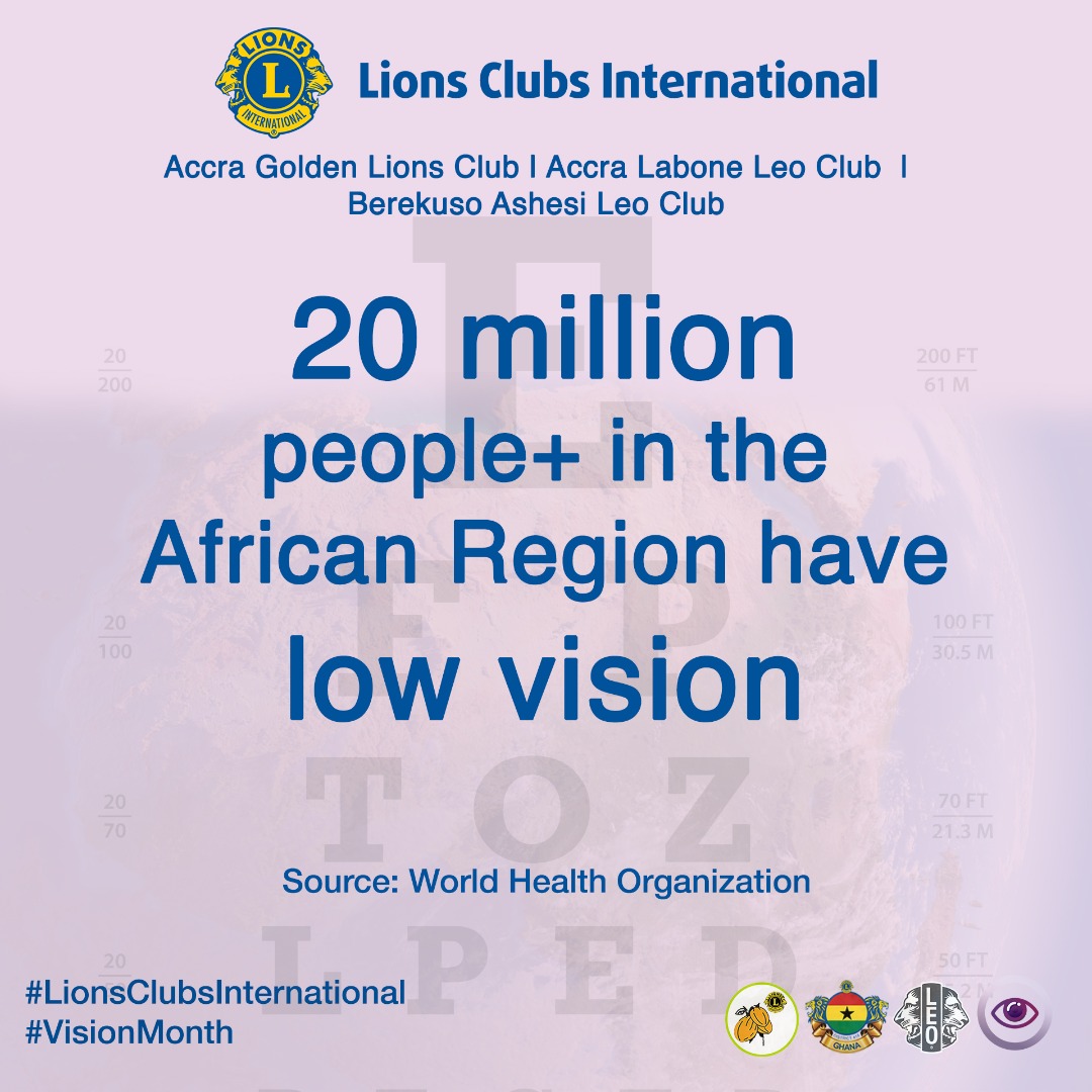 accralaboneleos's tweet photo. Did you know that low vision can't be corrected with glasses or any medical procedure? #VisionMonth #LionsClubsInternational https://t.co/0RdnhUiU10