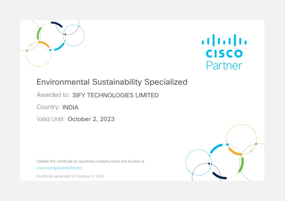 sifytech's tweet photo. Environmental sustainability is a growing concern. As @Cisco's Specialized Partner, @sifytech offers eco-friendly solutions to help identify purposeful advantages in creating and meeting sustainability goals.

#environmentalsustainability #environmentstandards #circulareconomy https://t.co/B0TYG1IqPa