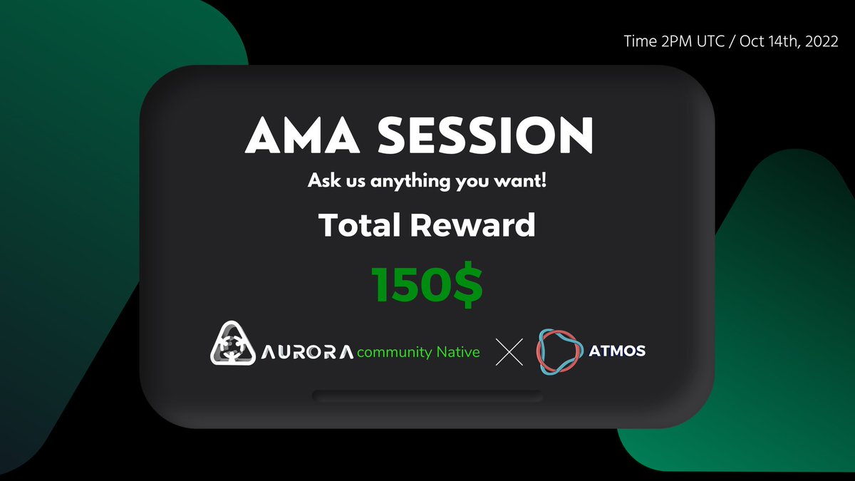 DiscoverBOS (@theblockchainos) on Twitter photo 🥳 #Aurora X #Atmos AMA and #Giveaway
Atmos Pre-launch and What to Expect
⏰️ 14 Oct. 2pm UTC
🎁 $150 for 5 people
☑️ Follow: @auroracommunit3 × <a href="/Atmos_Protocol/">🅐 Atmos Protocol</a>
☑️ Join Event:👇
t.me/Aurora_communi…
☑️ Like + RT + Tag 3 friends
Winners picked during AMA in Telegram 🥳 #Aurora X #Atmos AMA and #Giveaway
Atmos Pre-launch and What to Expect
⏰️ 14 Oct. 2pm UTC
🎁 $150 for 5 people
☑️ Follow: @auroracommunit3 × <a href="/Atmos_Protocol/">🅐 Atmos Protocol</a>
☑️ Join Event:👇
t.me/Aurora_communi…
☑️ Like + RT + Tag 3 friends
Winners picked during AMA in Telegram