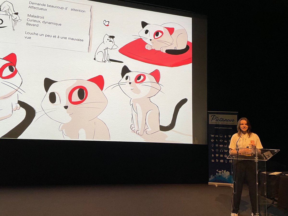 #CreaTalents – On continue avec le pitch d’Isadora Lebon, étudiante @eartsup #Lille. Elle présente 'Pone ' un #courtmetrage en #animation traditionnelle numérique, qui illustre de manière humoristique que le chaos peut amener à la créativité. #BonneChance creatalents.com