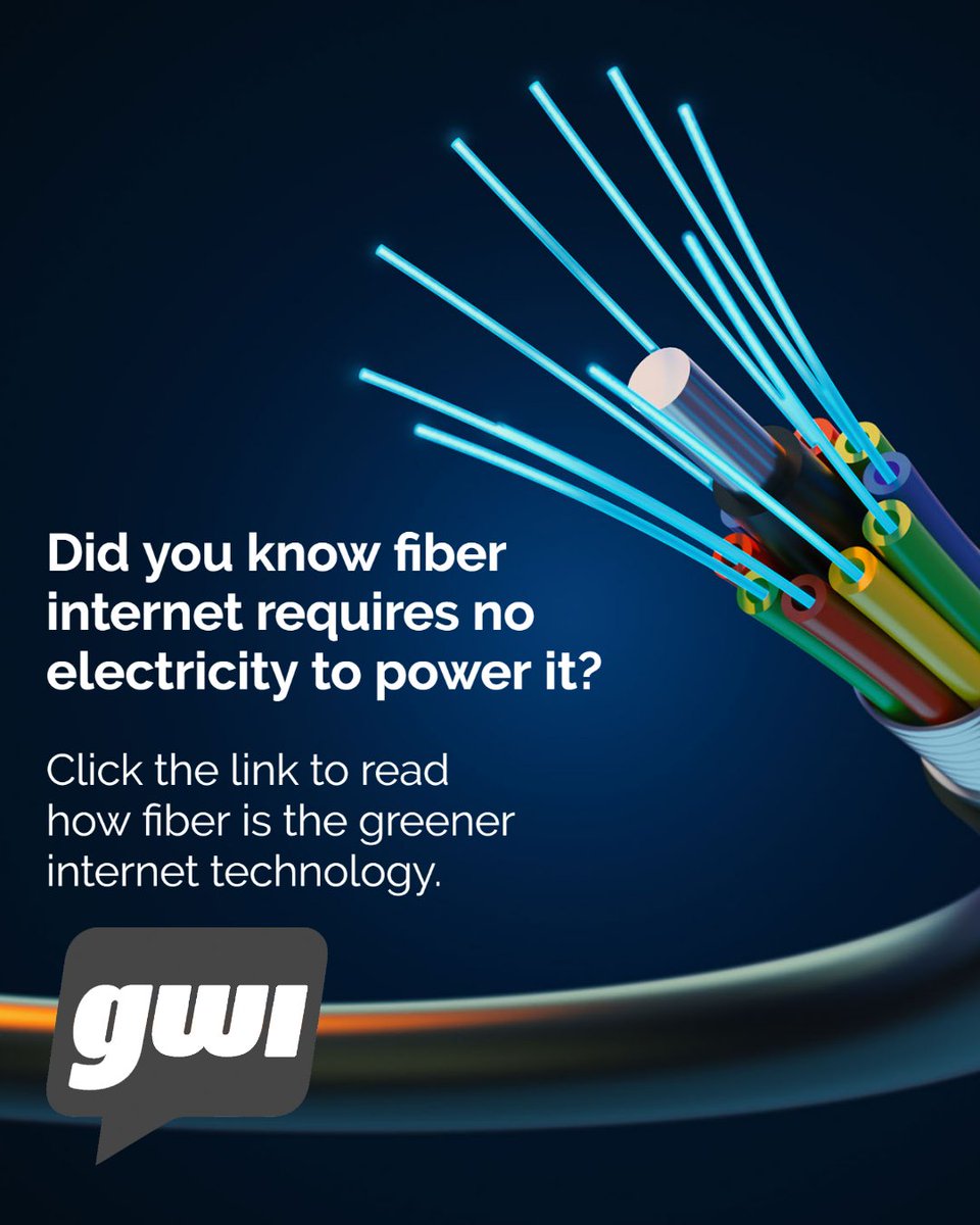 Fiber is more stable and future-proof than copper or coax, and also greener overall!   Click the link below to read about how fiber is better for the environment!

fiercetelecom.com/broadband/advo…

#gwifiber #FierceTelecom #GWI #fiberisfaster #sustainability #bcorpcertified #bcorp