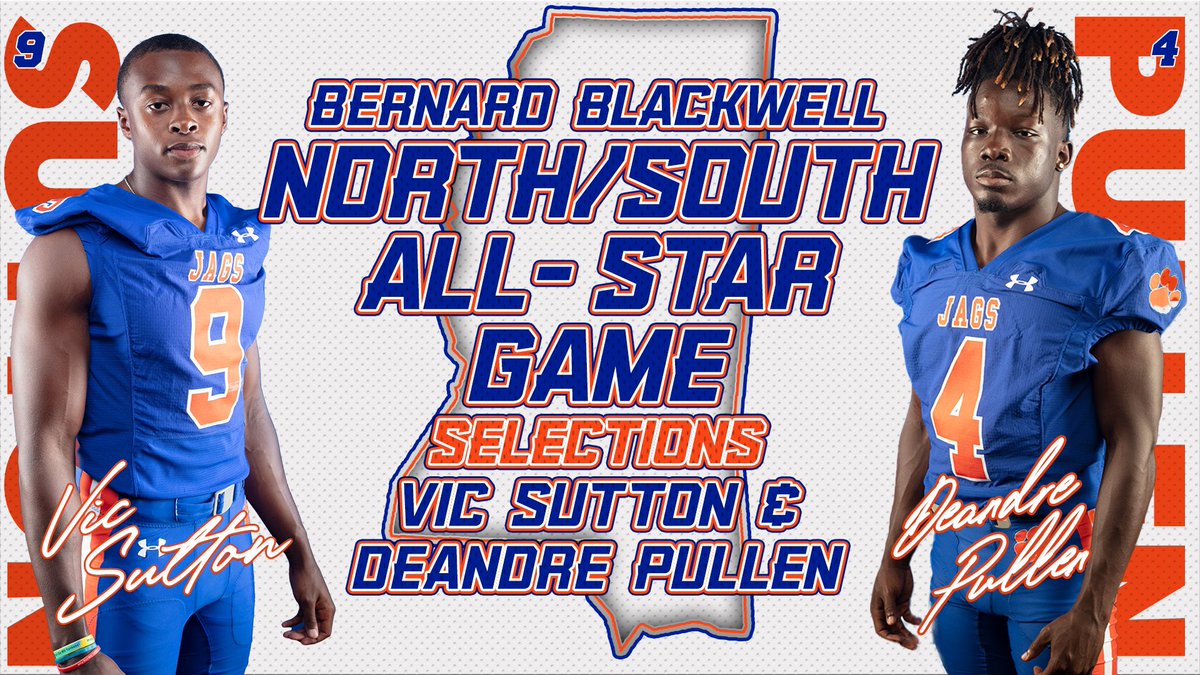 Congratulations to Vic Sutton and Deandre Pullen on being selected to play in the <a href="/MACoaches/">Mississippi Association of Coaches</a> North/South All-Star Game in December! #GoJags