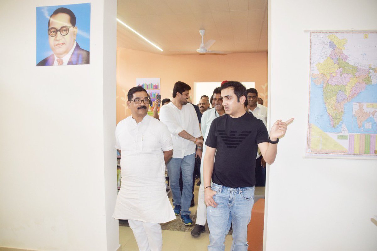 GautamGambhir's tweet photo. 20 अक्टूबर को माननीय गृह एवं सहकारिता मंत्री श्री @AmitShah जी द्वारा शहीद भगत सिंह जन लाइब्रेरी के उद्घाटन कार्यक्रम की तैयारियों का जायज़ा लिया! संगठन महामंत्री सिद्धार्थन जी व ज़िला अध्यक्ष भी उपस्थित रहे. https://t.co/F6jxLWz2re