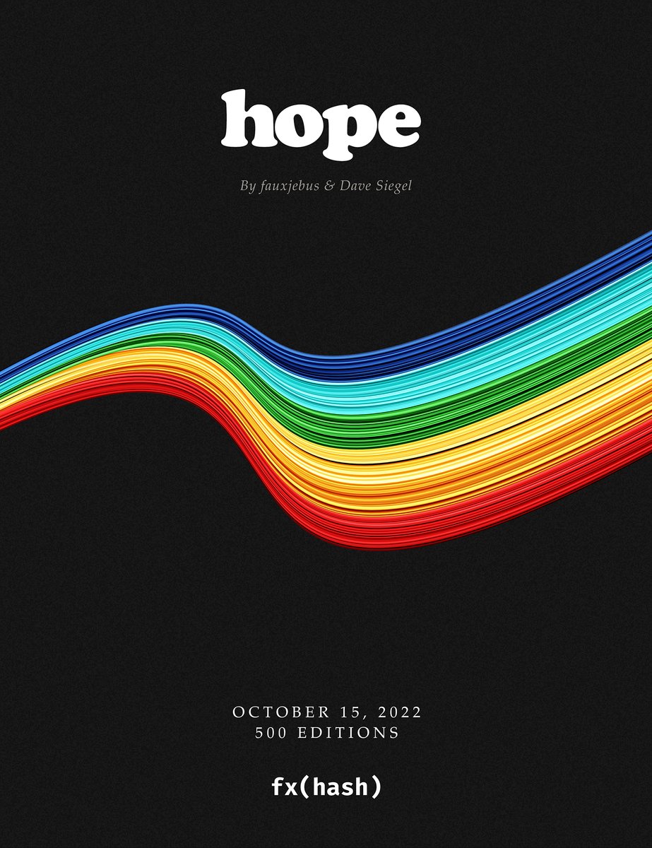 fauxjebus's tweet photo. Hope.
Coming this weekend to @fx_hash_
#generativeart #genart #genartclub #p5js #fxhash #fxhope https://t.co/pJUwK5NujH