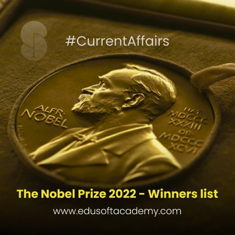 EdusoftAcademy's tweet photo. THE NOBEL PRIZE 2022 - WINNERS LIST
Click the link to read the full blog: https://t.co/lY0xqFoEB0

#NobelPrize #nobelprize2022 #currentaffairs #EdusoftApp #edusoftAcademy https://t.co/YGd7LdlKLd