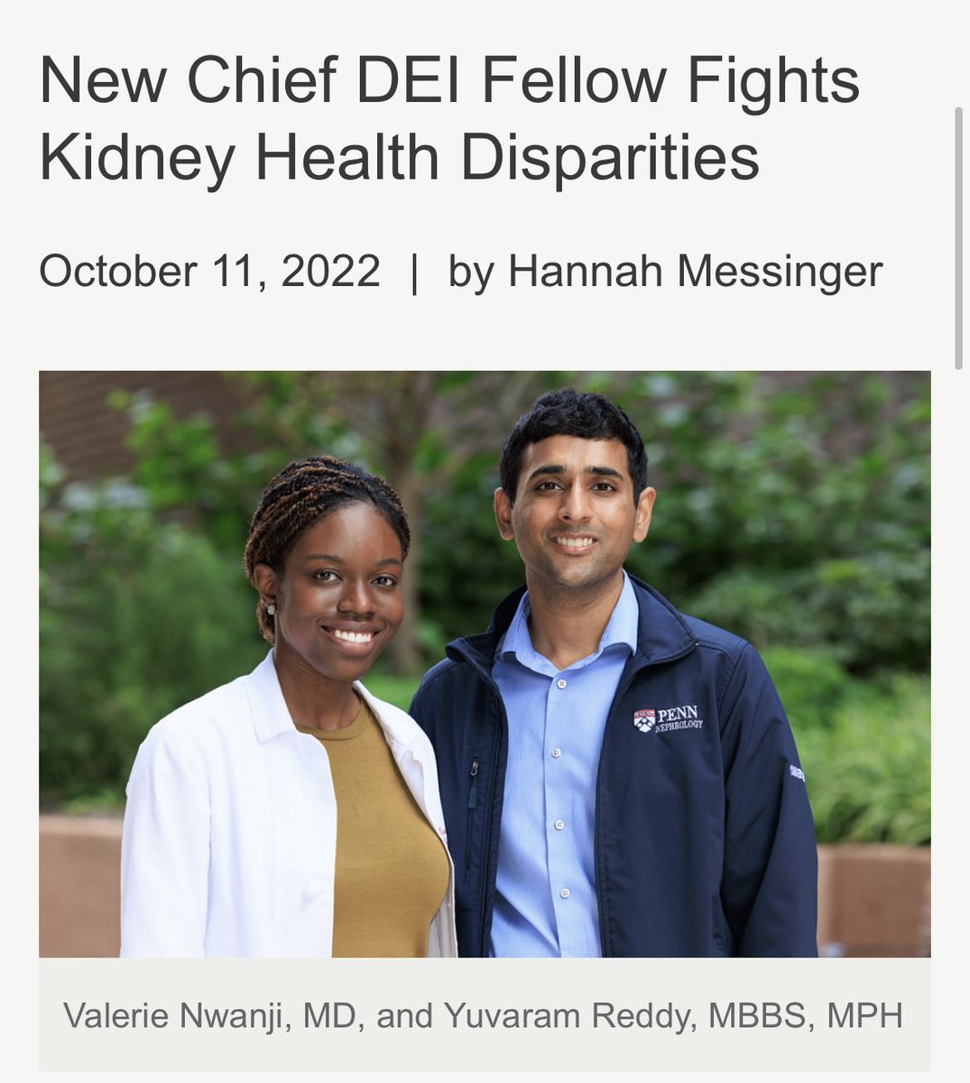 Penn Kidney (@pennkidney) on Twitter photo So proud and grateful for our #DEI team!
@Yuv90 <a href="/ValerieNwanji/">Valerie Nwanji, MD</a>
pennmedicine.org/news/news-blog… So proud and grateful for our #DEI team!
@Yuv90 <a href="/ValerieNwanji/">Valerie Nwanji, MD</a>
pennmedicine.org/news/news-blog…