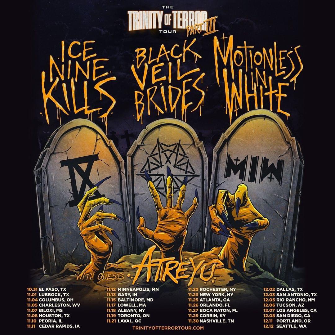 By popular demand more dates have been added to the Trinity of Terror Tour part III Pre-sale starts tomorrow! 🎃💀🎃