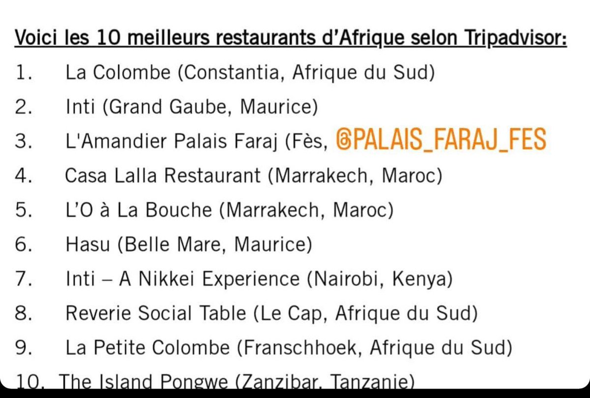3Tminerals's tweet photo. Top restaurants in #Africa #Morocco 3 #SouthAfrica 3 #Mauritius 1 #Kenya 1 #Zanzibar 1 #Tanzania #Algeria 000 😂yet debate is still ongoing about the origin of #Couscous #zaalouk #shakshuka 🇲🇦🇺🇸🇮🇱 😂 https://t.co/cPjv1tW7kg
