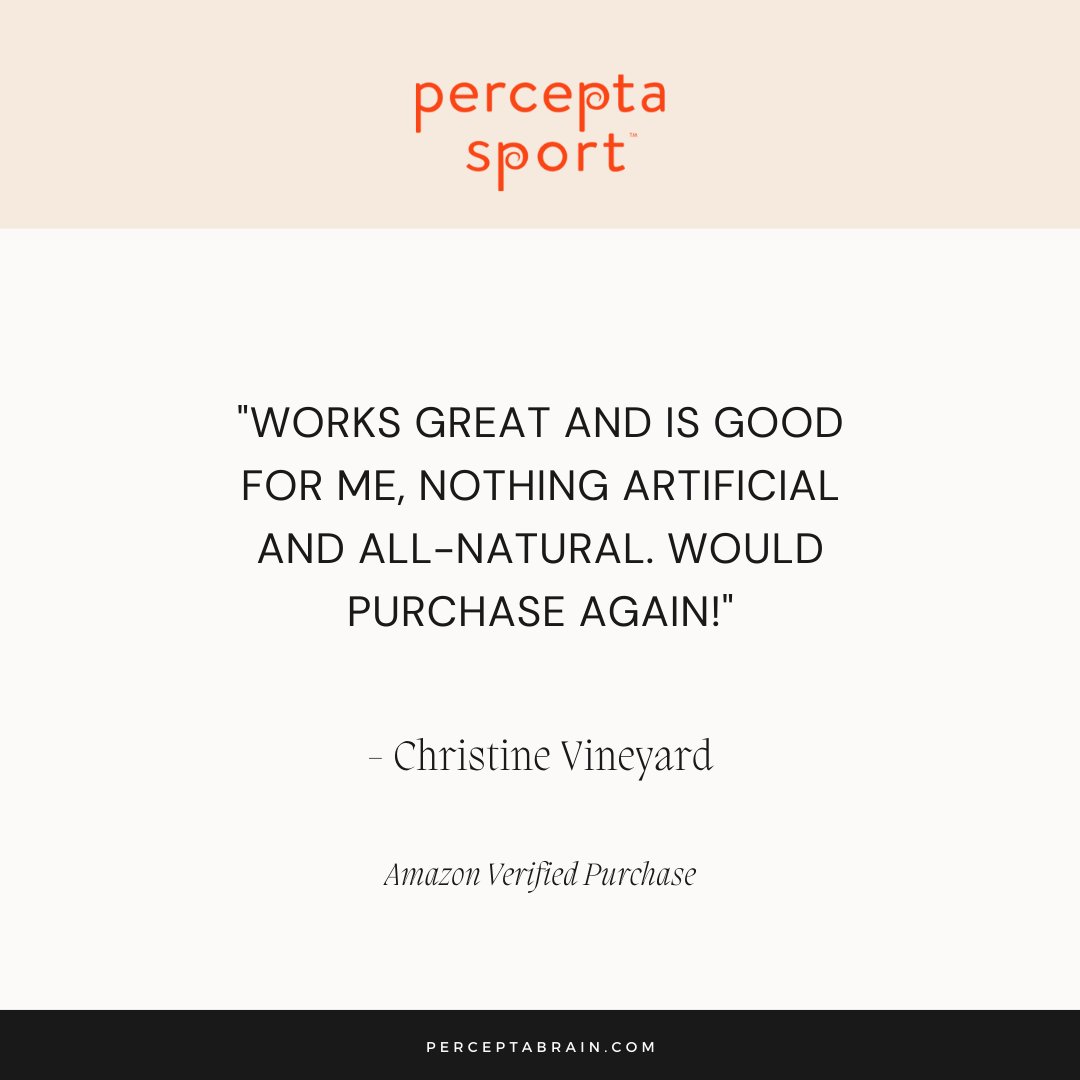 perceptabrain's tweet photo. Read about Christine’s experience with #PerceptaSport! Learn more about brain health &amp; our products at  https://t.co/ZZ6i5bHM0P 

#brainhealth #allnatural #percepta #concentration #brainboost #brainsupplement #focus #clarity #nootropic https://t.co/HV0OB4RUr8