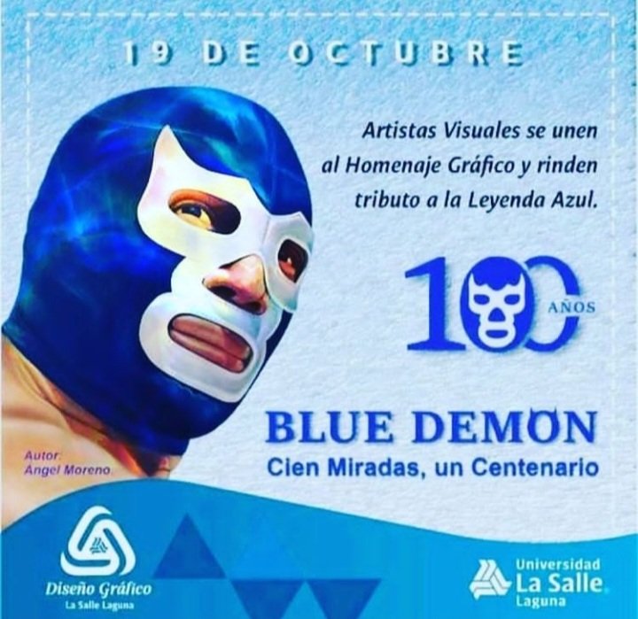 desdela3cuerda's tweet photo. Blue Demon de 100. Próxima exposición en Universidad La Salle Laguna. 🔵🤼♂️🔥🎨
.
.
.
#ArteyLuchaLibre #LuchayArte #Méx #LaLaguna #Luchalibremexicana #BlueDemon #Arte #Exposición #Lucha #DemonioAzul https://t.co/V1B01ykURD