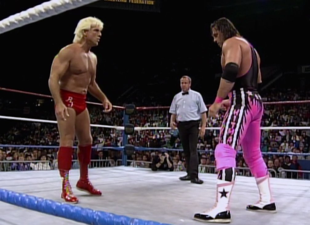 curtjerkers's tweet photo. On an upcoming episode of #TBTM, the guys are looking back 30 YEARS to Bret Hart vs @RicFlairNatrBoy for the #WWE Title!

Have a question for 'The Nature Boy' about the match? Drop it in the comments with #AskNaitch and he might answer yours on the podcast! https://t.co/aZr3UxAkh8