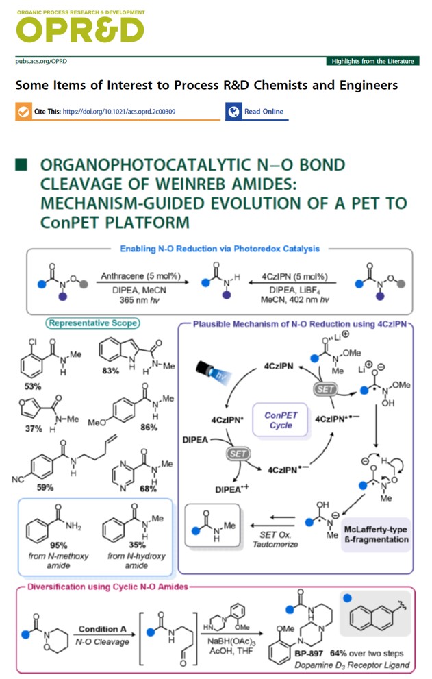GilmourLab (@gilmourlab) on Twitter photo Thanks to John Knight and colleagues for highlighting our N-O bond cleavage of Weinreb amides in the latest edition of <a href="/OPRD_ACS/">Organic Process Research & Development</a>!
Well done Julia Soika, <a href="/Calum_McL/">Calum McLaughlin</a>, Tomáš Neveselý, <a href="/GDaniliuc/">Constantin G. Daniliuc</a> and <a href="/Johnjmol/">J. J. Molloy Lab</a>!
pubs.acs.org/doi/pdf/10.102…
Link to the paper: pubs.acs.org/doi/full/10.10… Thanks to John Knight and colleagues for highlighting our N-O bond cleavage of Weinreb amides in the latest edition of <a href="/OPRD_ACS/">Organic Process Research & Development</a>!
Well done Julia Soika, <a href="/Calum_McL/">Calum McLaughlin</a>, Tomáš Neveselý, <a href="/GDaniliuc/">Constantin G. Daniliuc</a> and <a href="/Johnjmol/">J. J. Molloy Lab</a>!
pubs.acs.org/doi/pdf/10.102…
Link to the paper: pubs.acs.org/doi/full/10.10…
