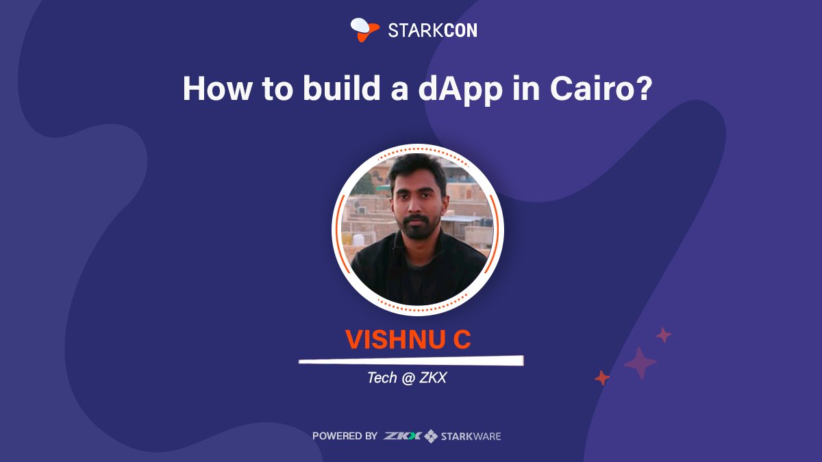 stark_con's tweet photo. ๐ข Speaker announcement for @stark_con Pune meetup
@0x0VC will give a hands-on session on "How to build a dApp in Cairo?" ๐ค๐ป
Even non-techies should attend this ๐
Register now: https://t.co/ZlSILnhoLN https://t.co/RvAunUIRUi