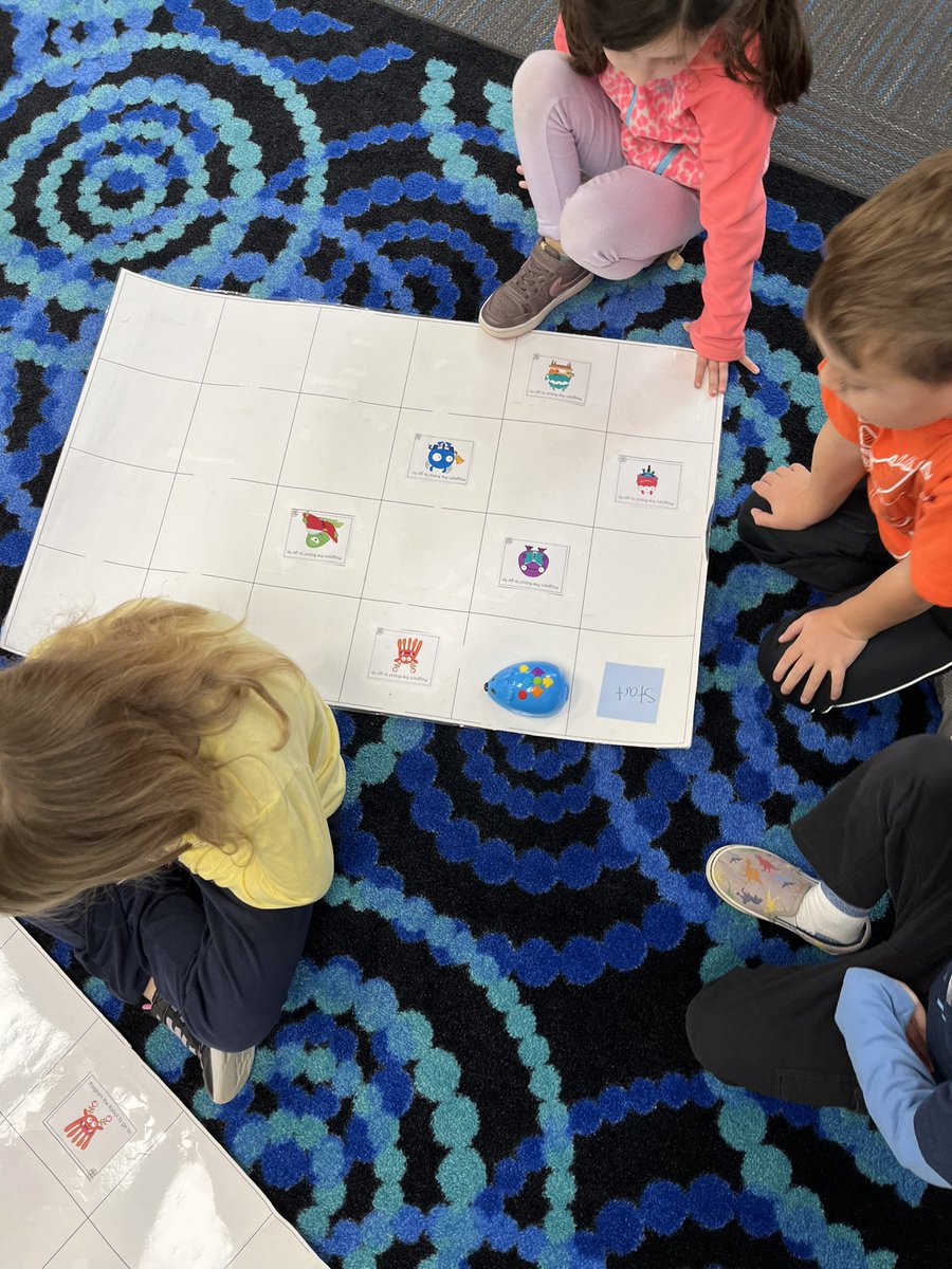 mrs_rubeck's tweet image. A little #Halloween coding with Kinder this morning. Students created algorithms to code their #codeandgomouse to a picture of a monster. @BOEwarriors @WCPS_LMS