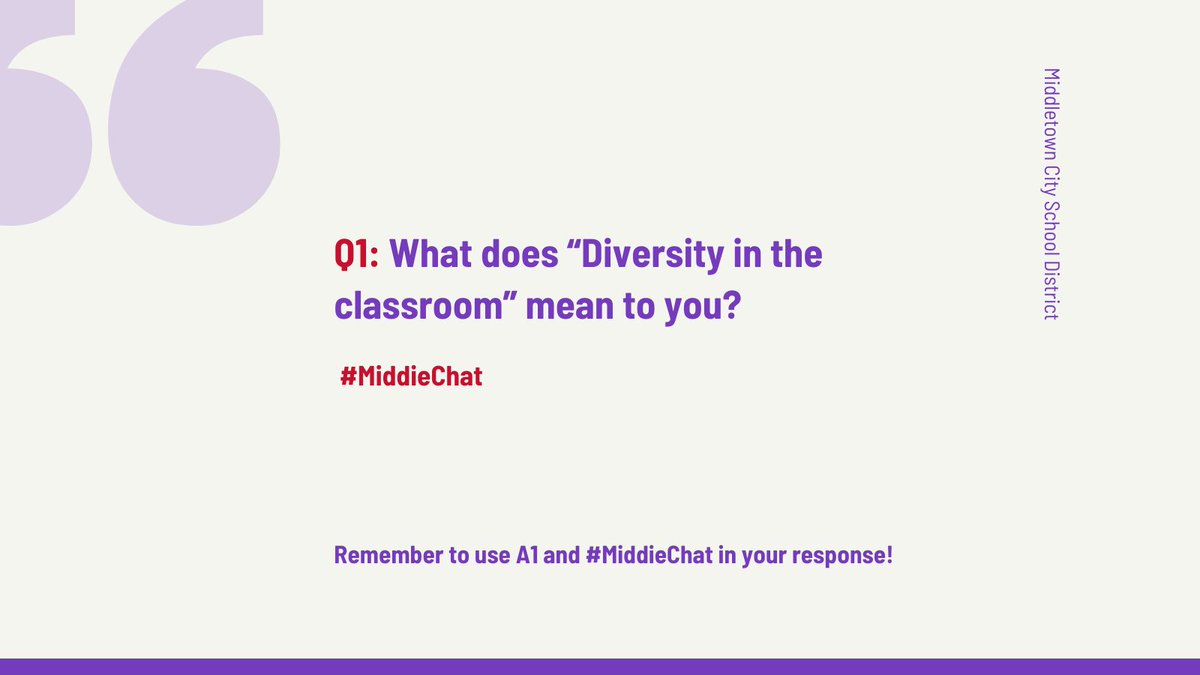 Ms_Thomas22's tweet photo. What does “Diversity in the classroom” mean to you? #MiddieChat #MiddieRising https://t.co/RvtkARfDCq