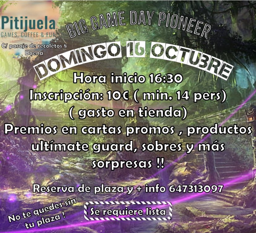 pitijuela's tweet photo. Y esta semana…nuestro game day! Os esperamos 😬😬 #MagicTheGathering https://t.co/QhDlynseWV