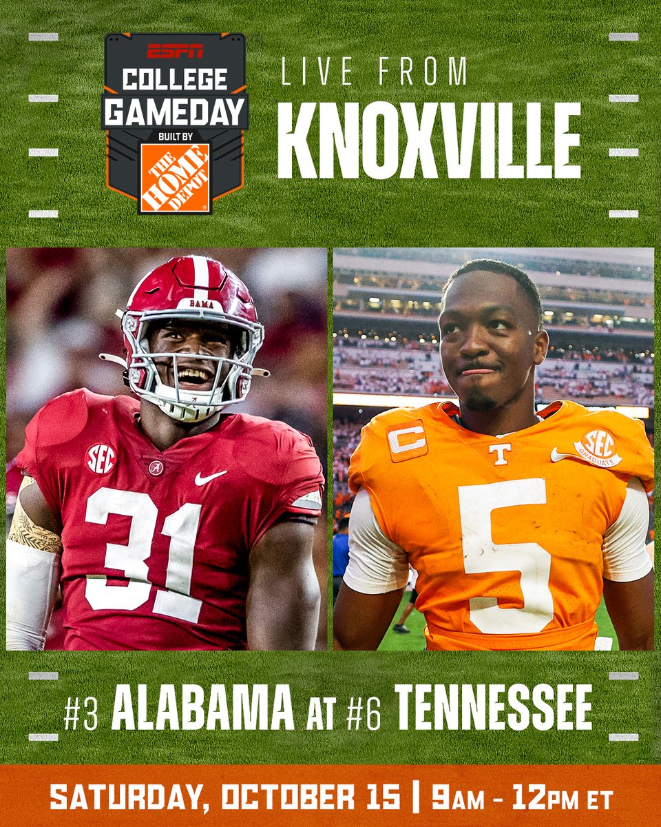 We can't wait to be back in Knoxville this weekend for a top-10 showdown! 🍊 

<a href="/AlabamaFTBL/">Alabama Football</a> | <a href="/Vol_Football/">Tennessee Football</a>