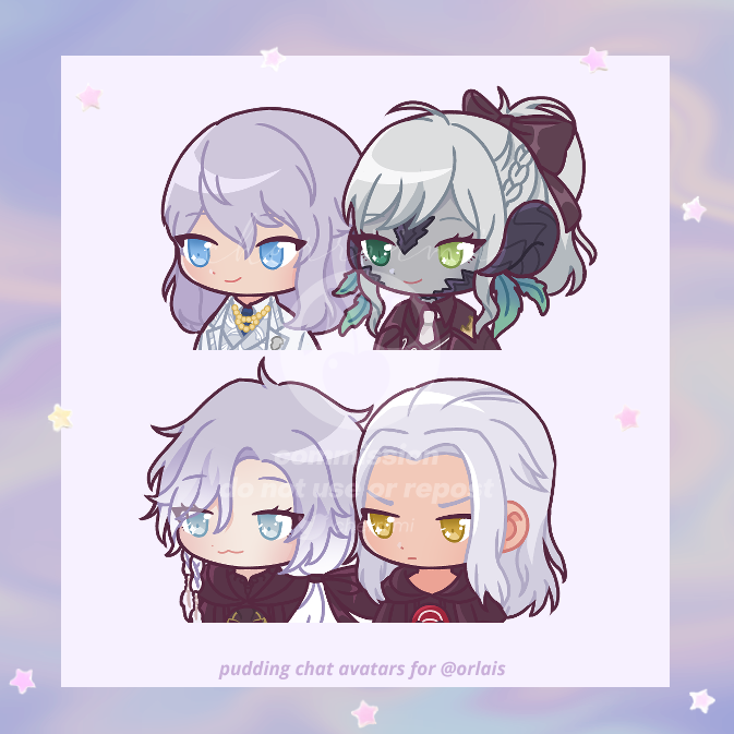 Pudding Avatar 「pudding chat avatars with chibi sketch 」|𝙖𝙧𝙞𝙨𝙖 🐱🍒 cf16 G27-28のイラスト