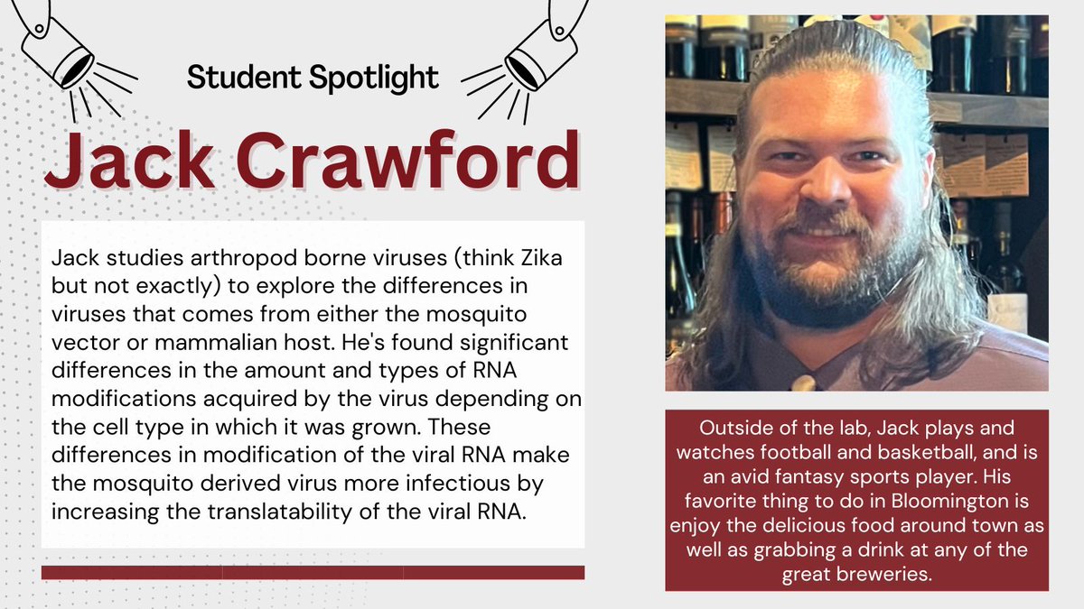 We're pleased to be kicking off our #StudentSpotlightSeries with the one and only <a href="/johncraw17/">John (Jack) Crawford, PhD</a>! Jack is a virologist in the <a href="/hardy_lab/">Hardy Lab</a> studying arthropod borne viruses